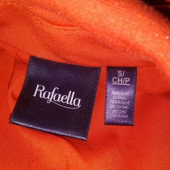 Harvest Season Hot! Orange Pumpkin Moto Jacket Rafaella Size Small EUC - Picture 5 of 6